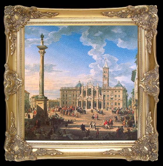 framed  Panini, Giovanni Paolo The Plaza and Church of St. Maria Maggiore, TA216